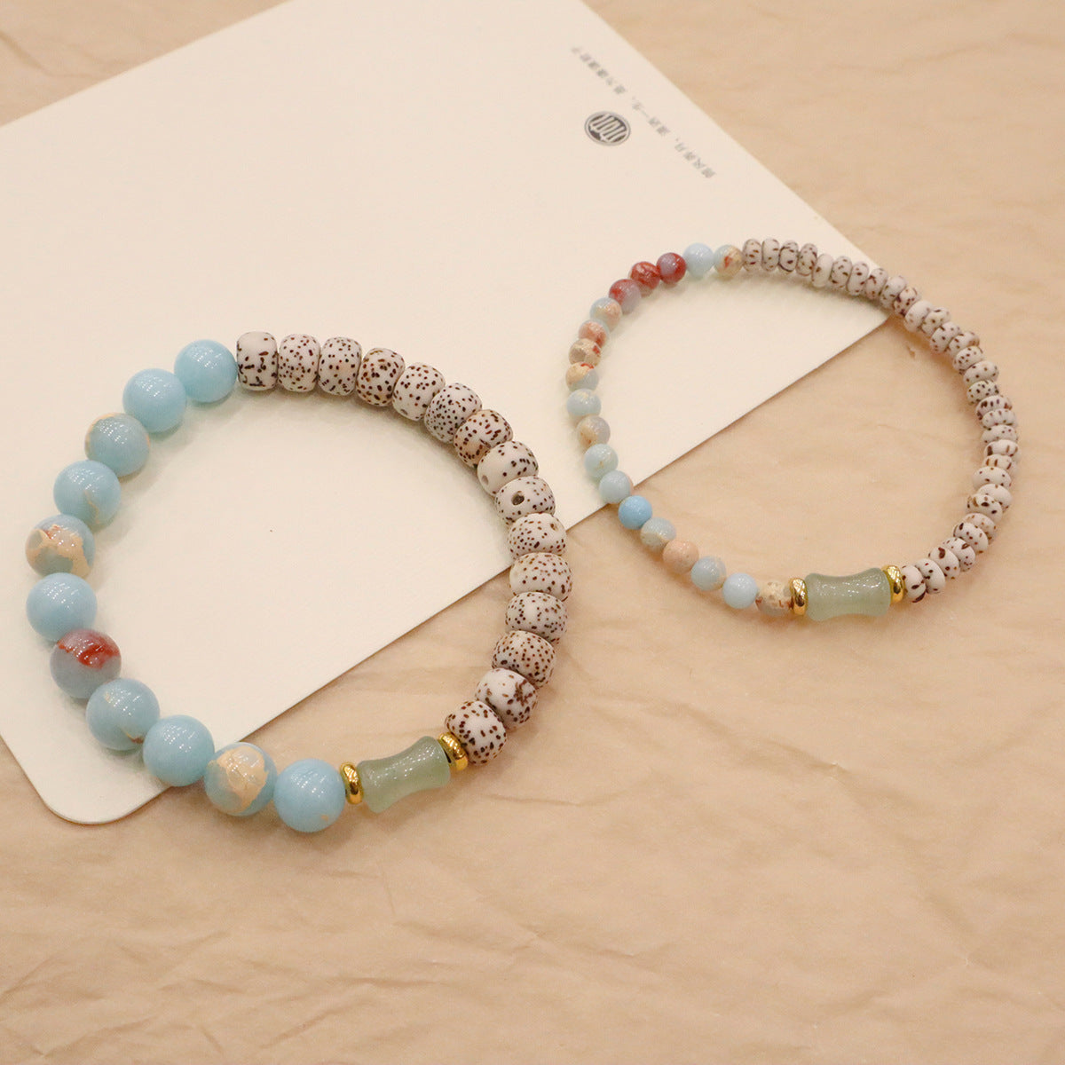 FJHDIY051 Star Moon Bodhi Shoushan Stone Style Bracelet 8mm
