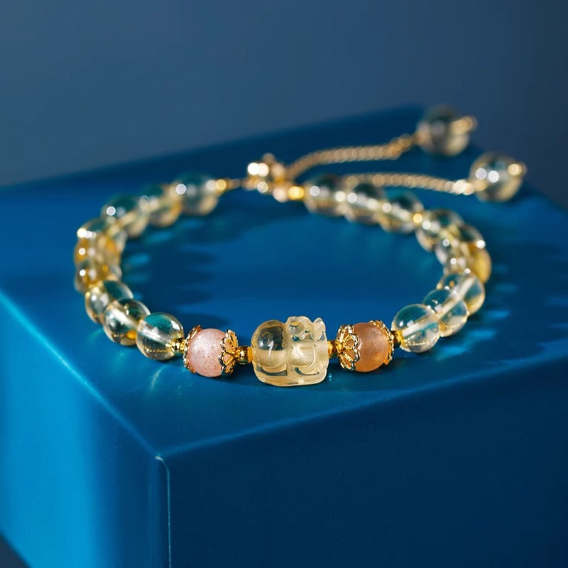 FJHDIY020 Aquamarine Pixiu Bracelet 8mm
