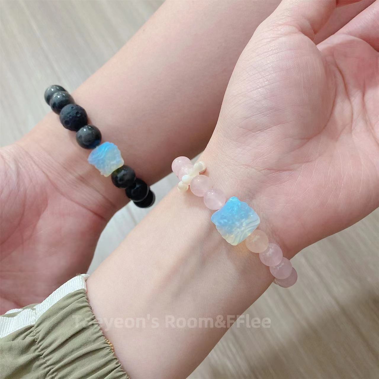 FJHDIY009 Obsidian Wake Lion Bracelet 8mm