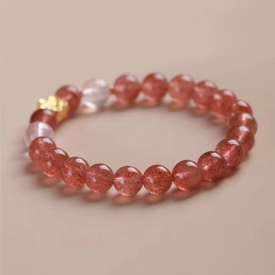 FJHDIY030 Strawberry crystal Bracelet 8mm