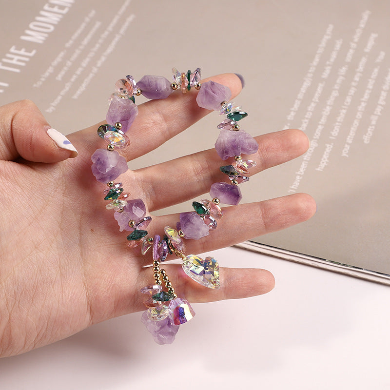 FJHDIY067 Lavender Amethyst Crushed Bracelet 10mm