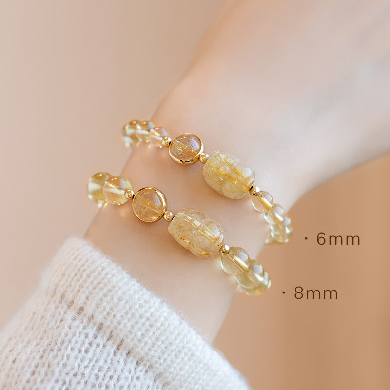 FJHDIY068 Citrine Pixiu Bracelet 6/8mm
