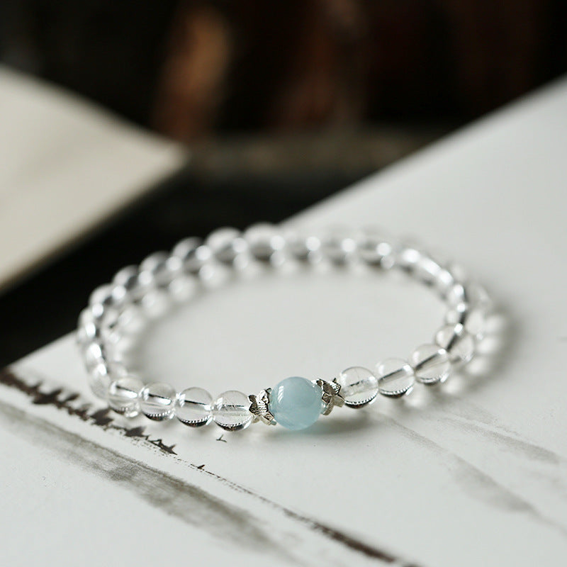 FJHDIY013 White crystal aquamarinel Bracelet 6/8mm