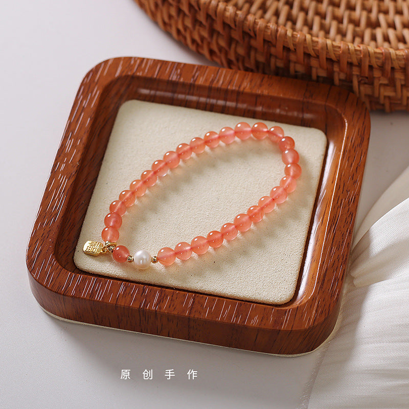 FJHDIY033 Cherry Red Southern Agate Bracelet 6mm