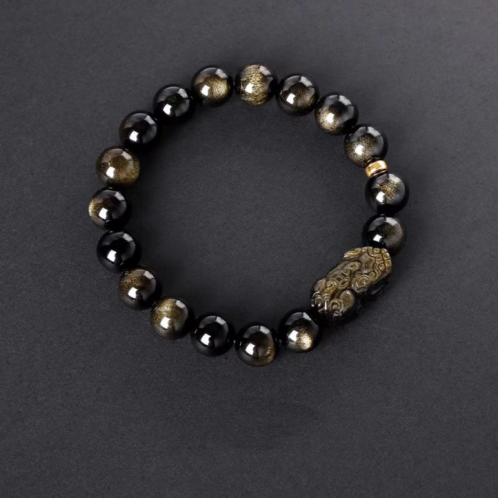 FJHDIY041 Golden Isidian Pixiu Bracelet 8/10/12mm