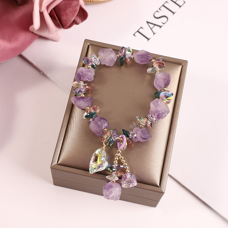 FJHDIY067 Lavender Amethyst Crushed Bracelet 10mm