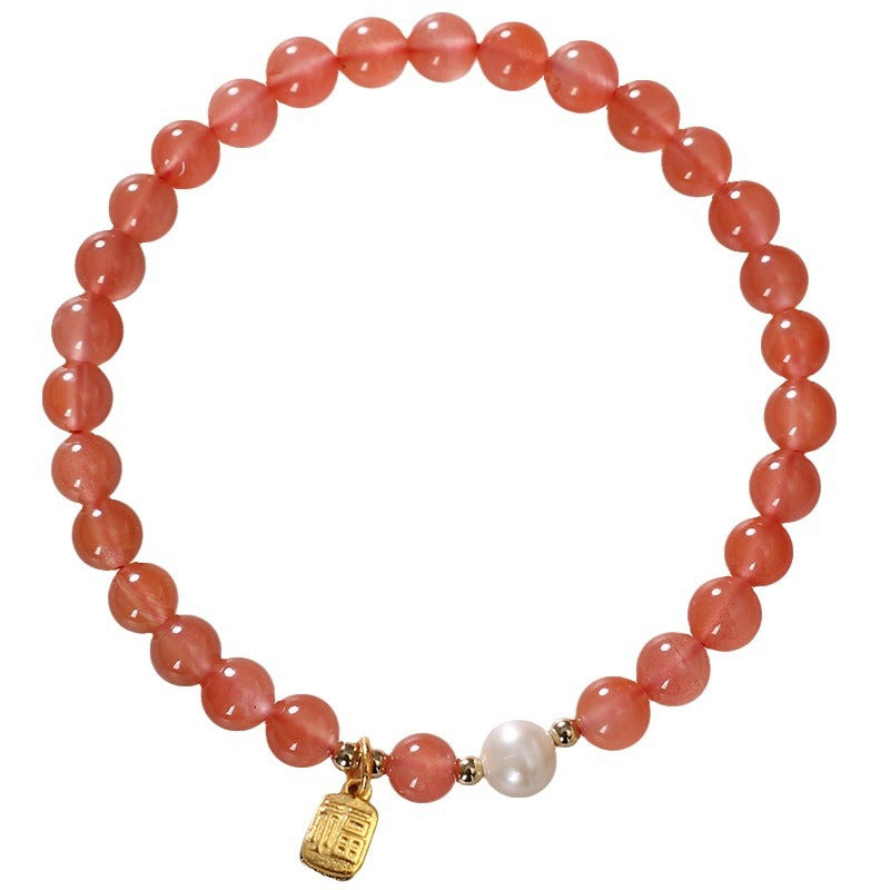 FJHDIY033 Cherry Red Southern Agate Bracelet 6mm