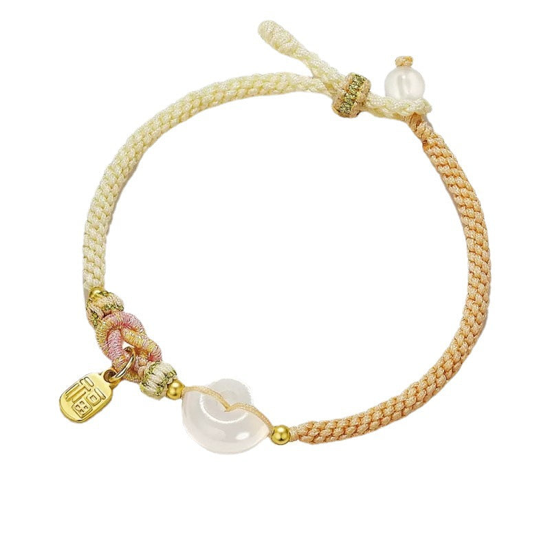 FJHDIY048 Natural white agate Ruyi Ping Angua Fu brand Bracelet 12mm