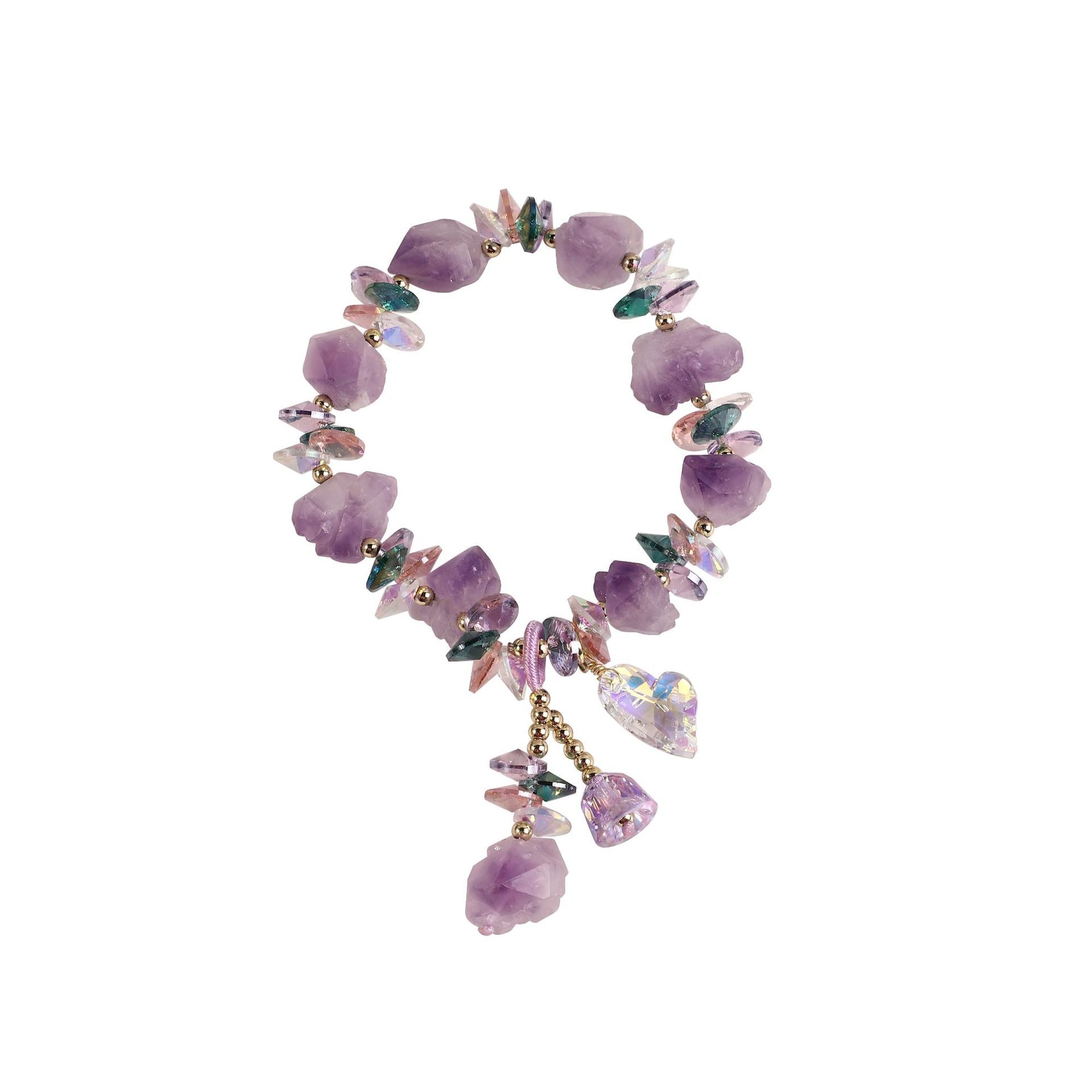 FJHDIY067 Lavender Amethyst Crushed Bracelet 10mm