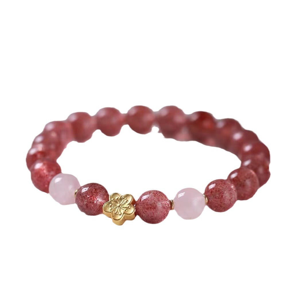 FJHDIY030 Strawberry crystal Bracelet 8mm