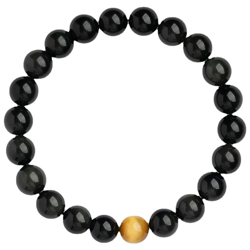 FJHDIY042 Obsidian tiger eye stone Bracelet 6/8/10/12mm