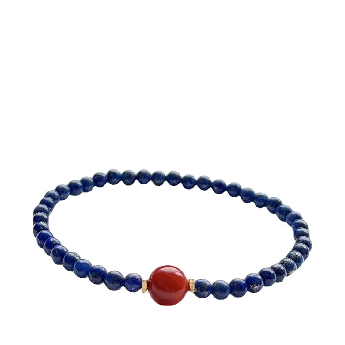 FJHDIY054 Lapis lazuli beads thin southern red Bracelet 4mm