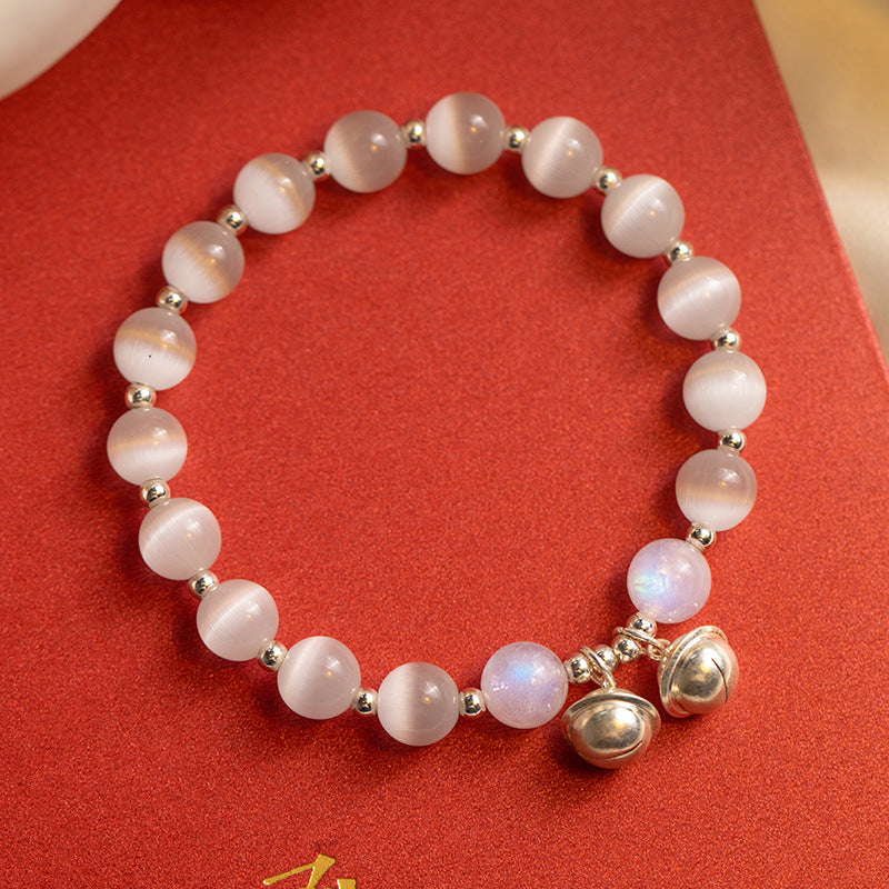 FJHDIY011 Cat's eye lime moonlight crystal Bracelet 8mm