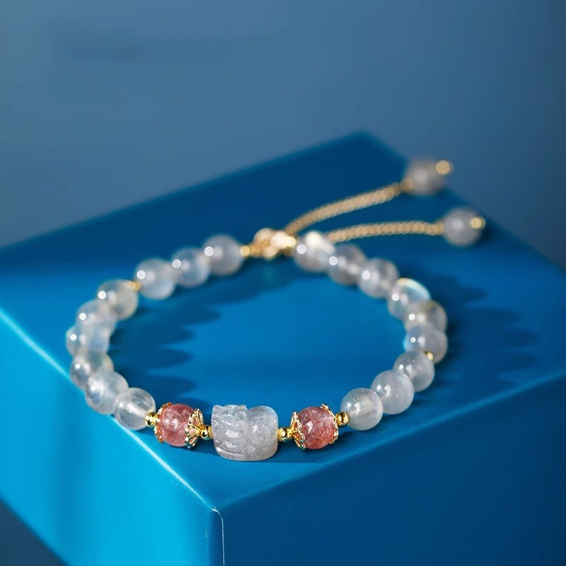 FJHDIY020 Aquamarine Pixiu Bracelet 8mm