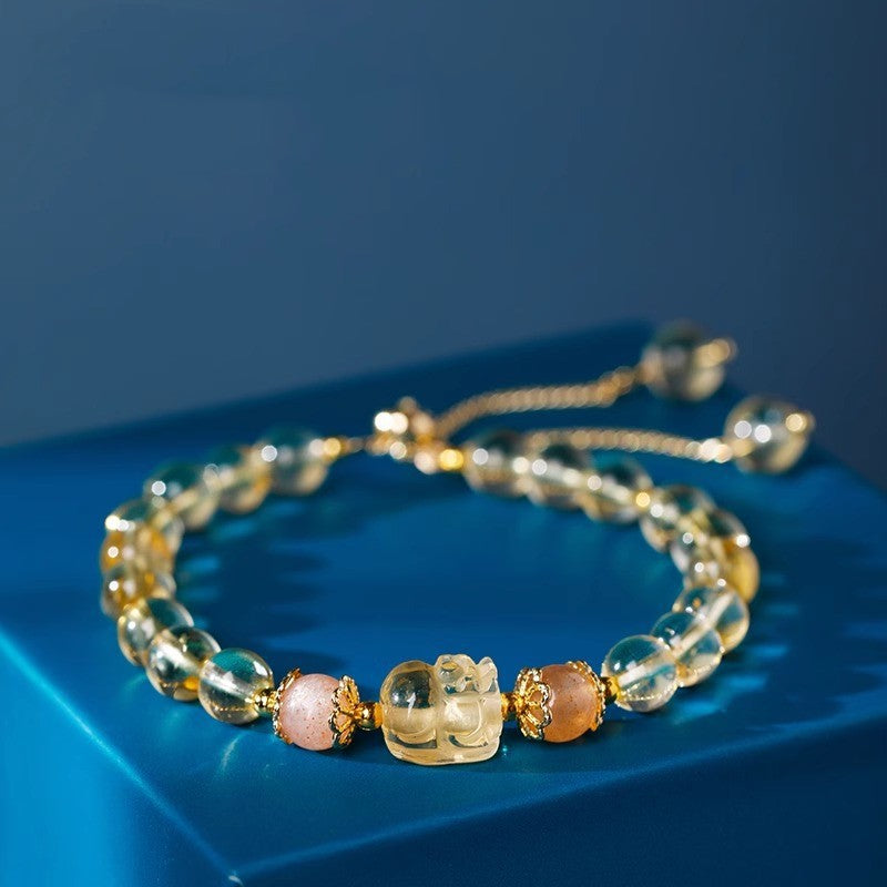 FJHDIY020 Aquamarine Pixiu Bracelet 8mm