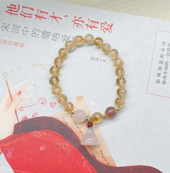 FJHDIY052 Natural crystal salt source agate Bracelet 8mm