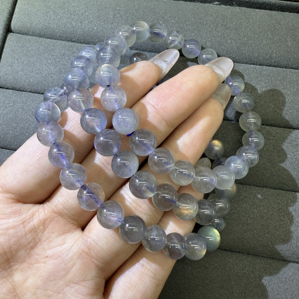 XLSL033 Gray Purple Moonstone bracelet 6/8/10/12mm