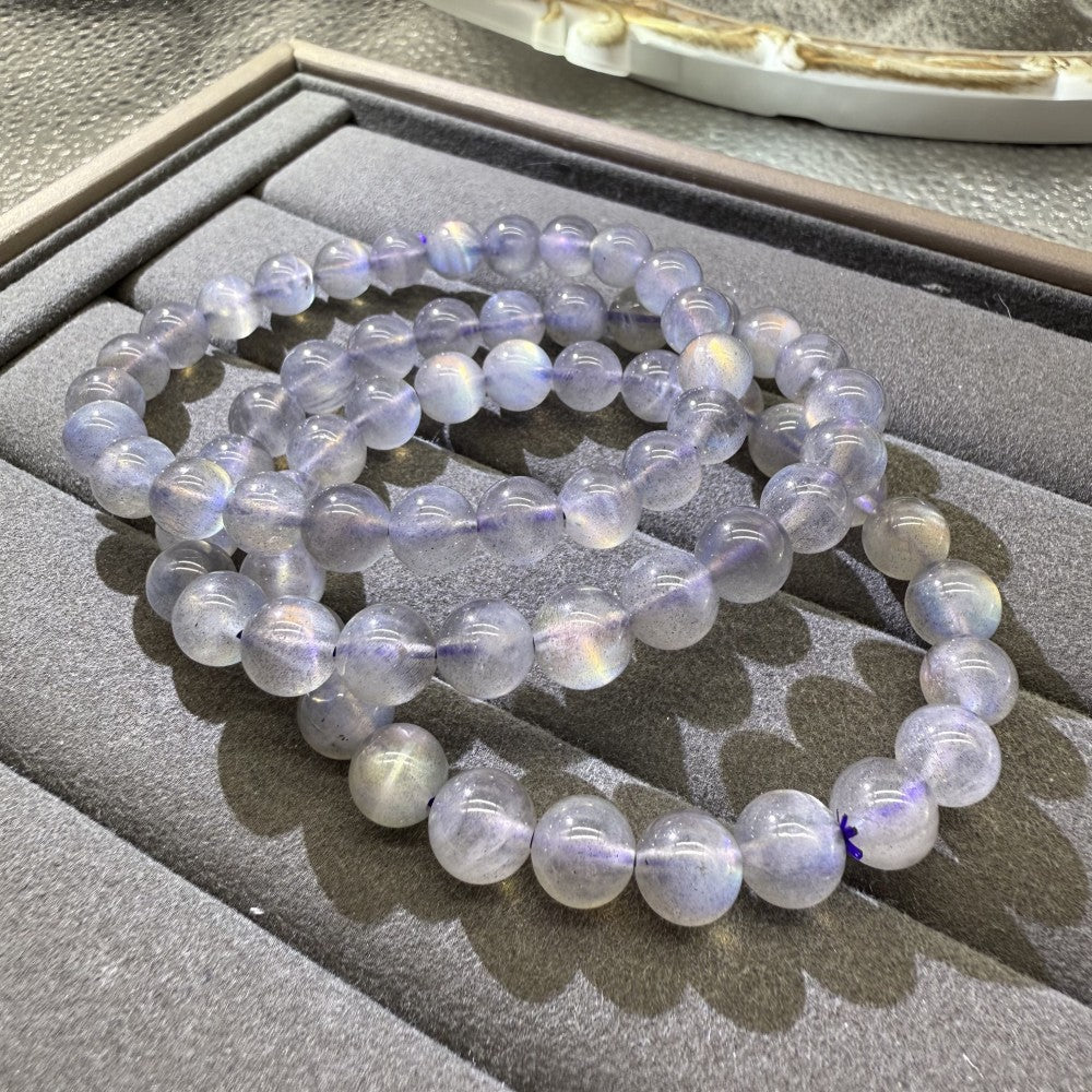 XLSL033 Gray Purple Moonstone bracelet 6/8/10/12mm