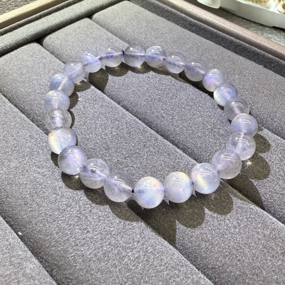 XLSL033 Gray Purple Moonstone bracelet 6/8/10/12mm