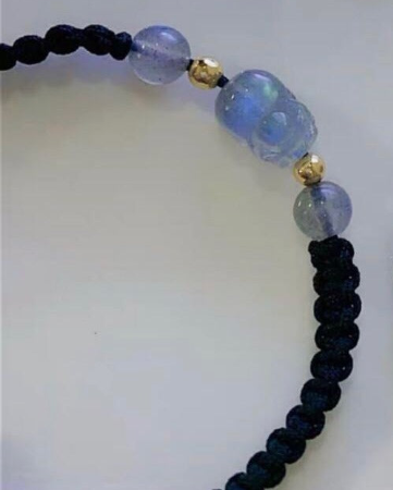 FJHDIY024 Moonstone Crystal Pixiu Weaving Bracelet 8mm