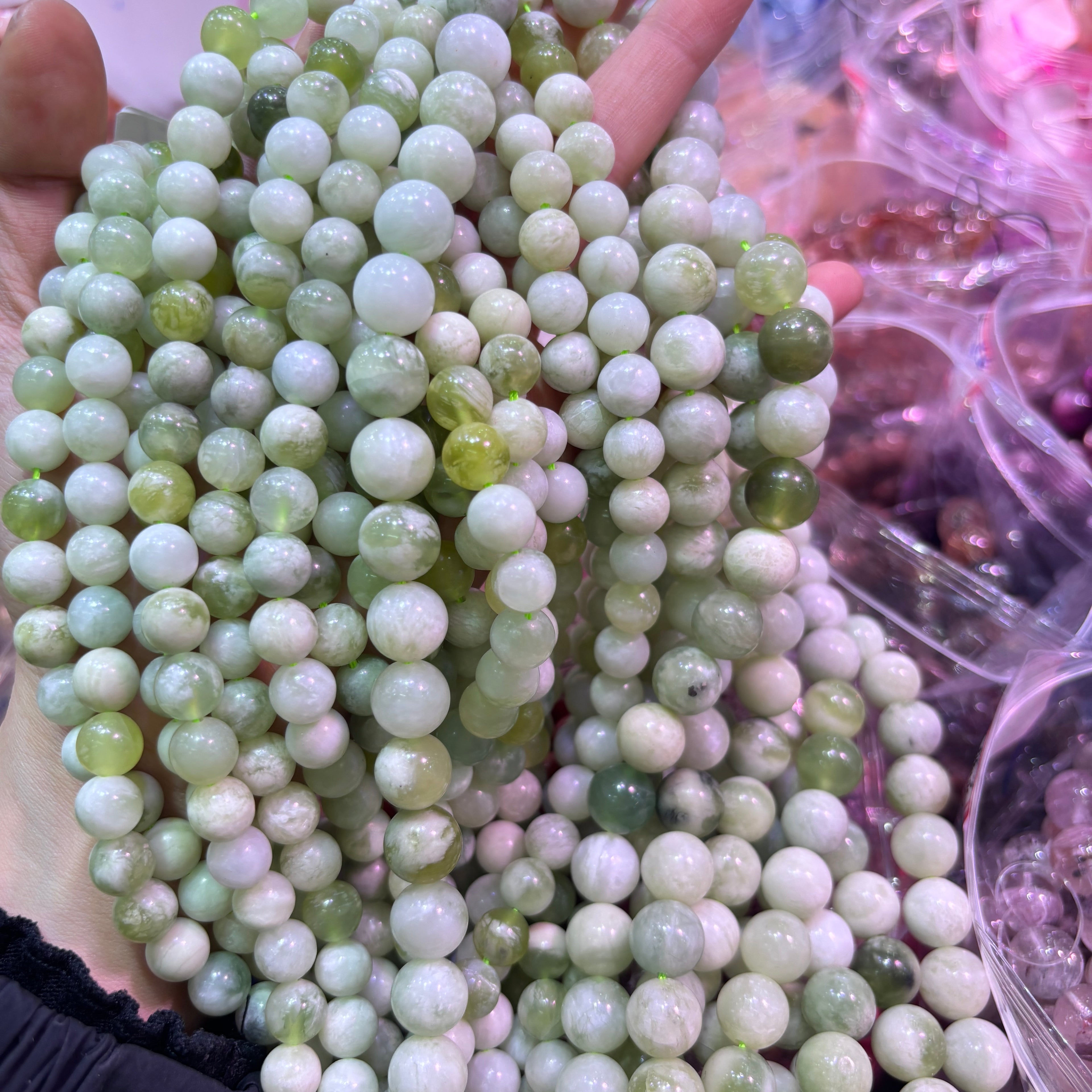 グリーングレープミルクキャップ ブレスレット 8/10/12mm