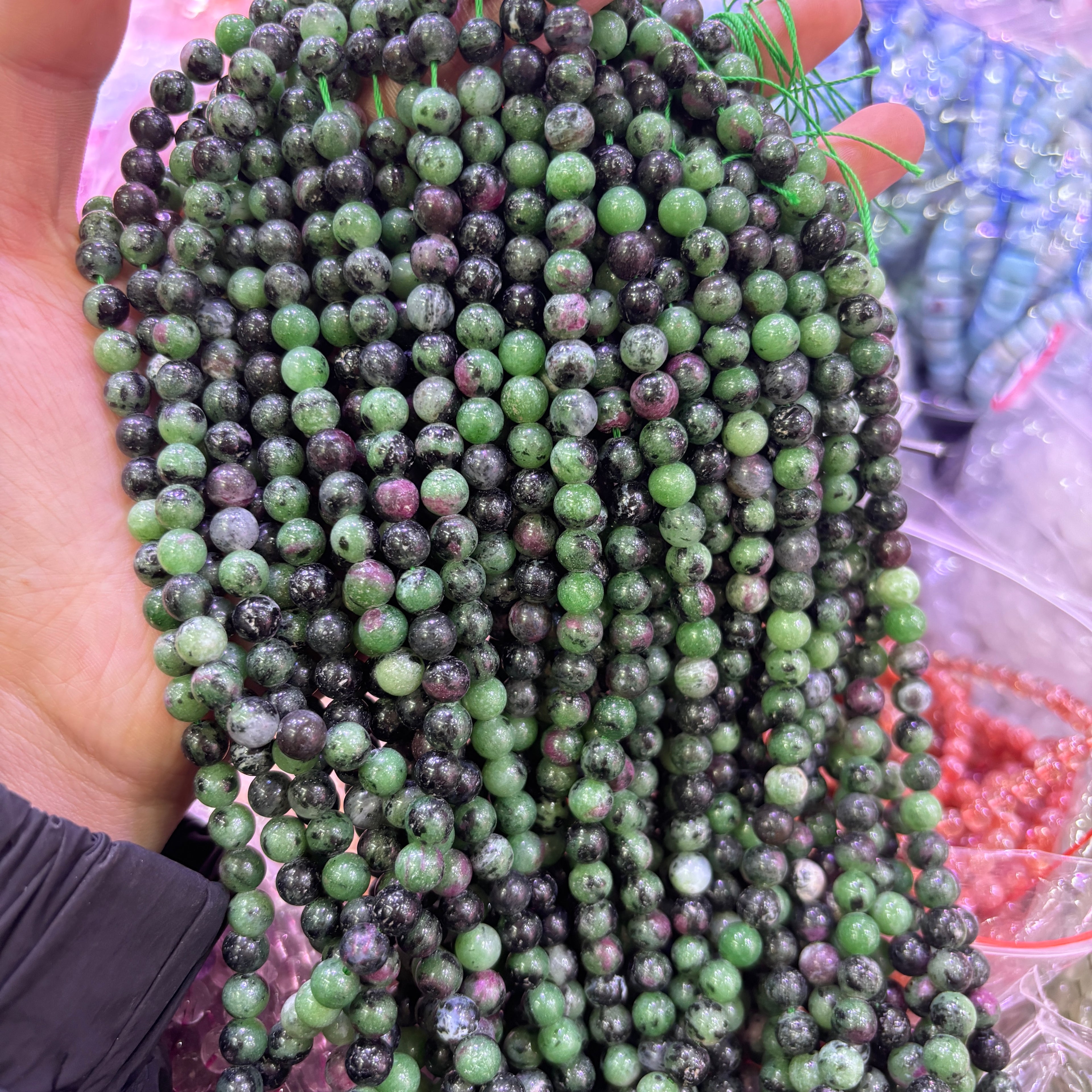 ルビーインゾイサイト(アニョライト) ブレスレット 8/10/12mm