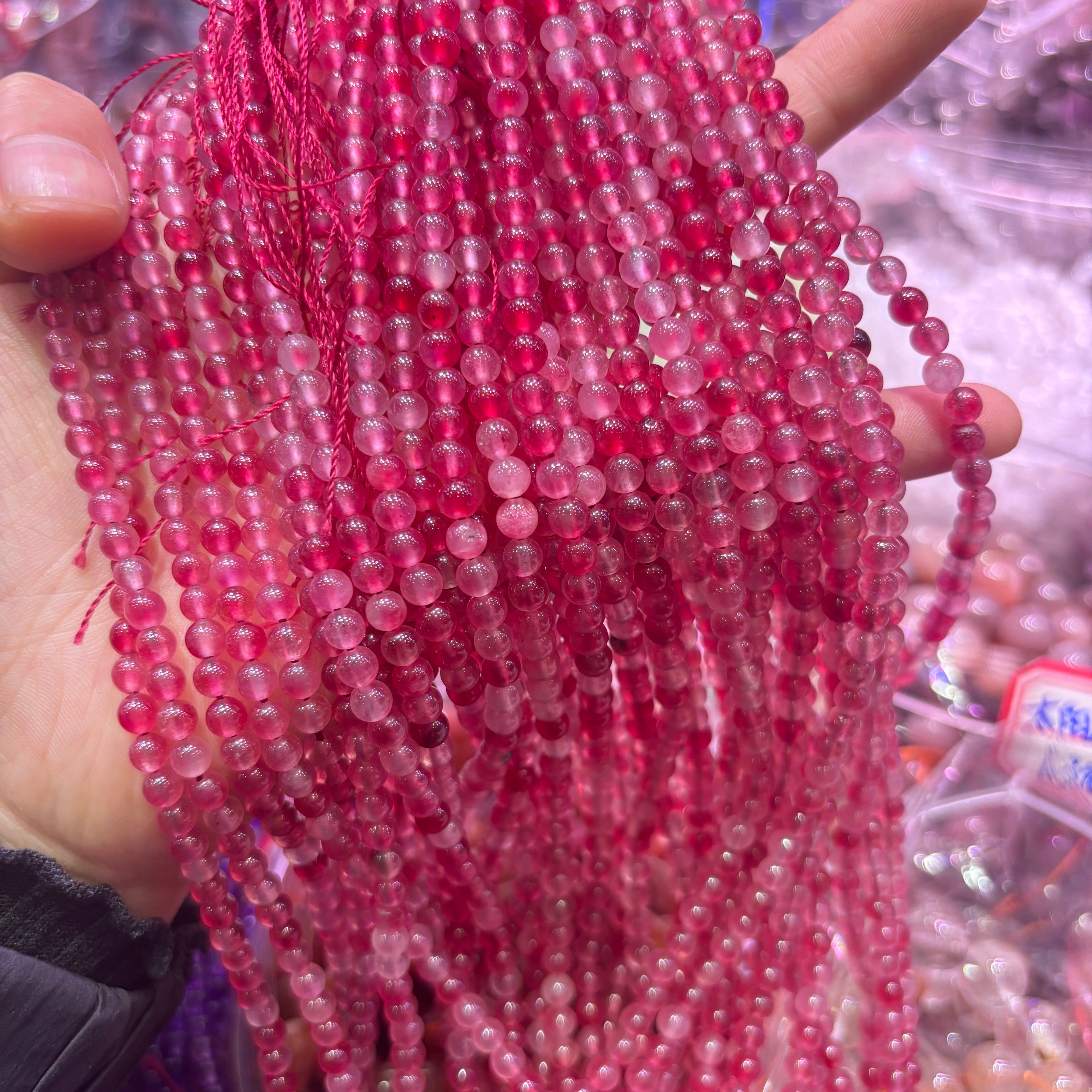 スイカ色クリソプレーズ ブレスレット 8/10/12mm