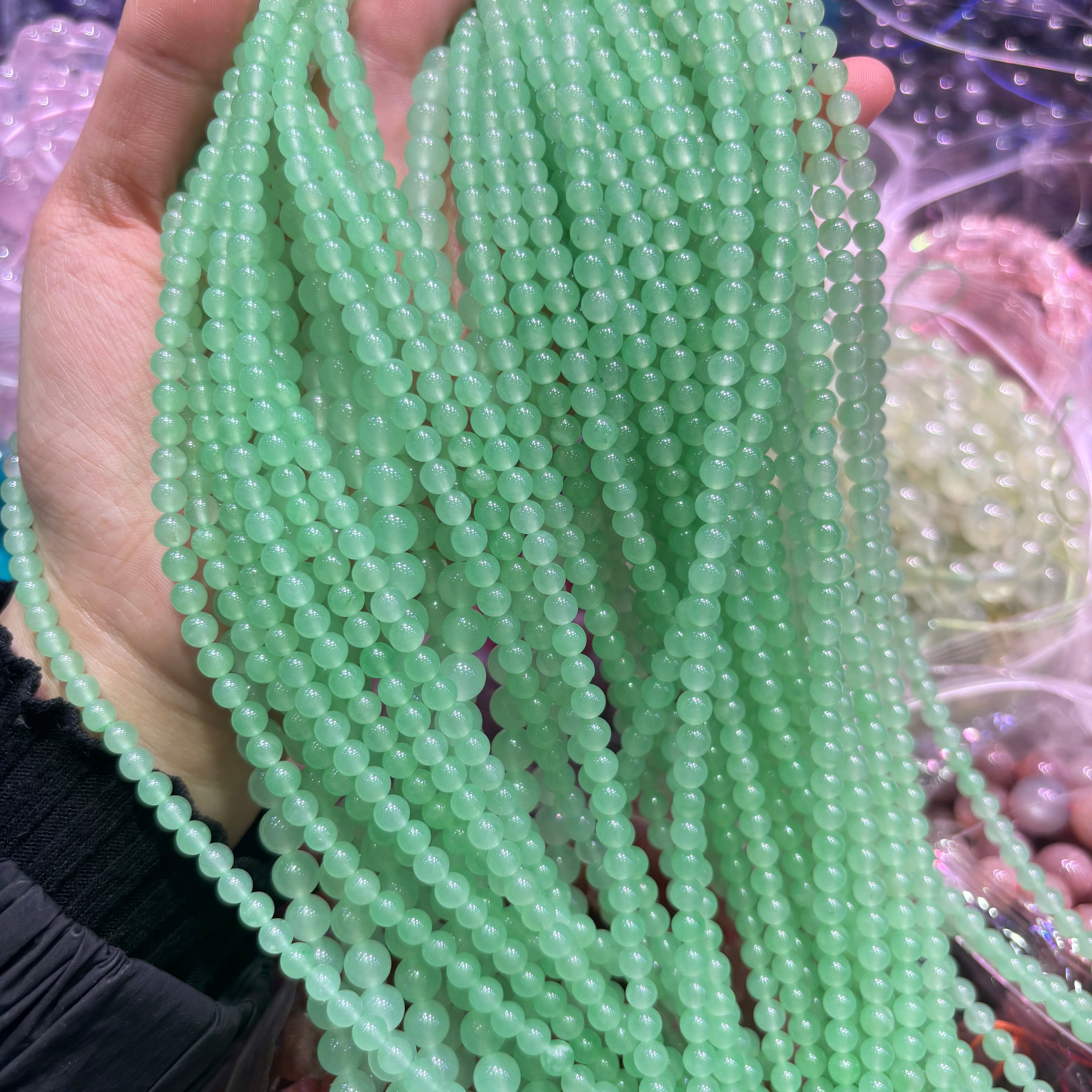 リンゴの色クリソプレーズ ブレスレット 8/10/12mm