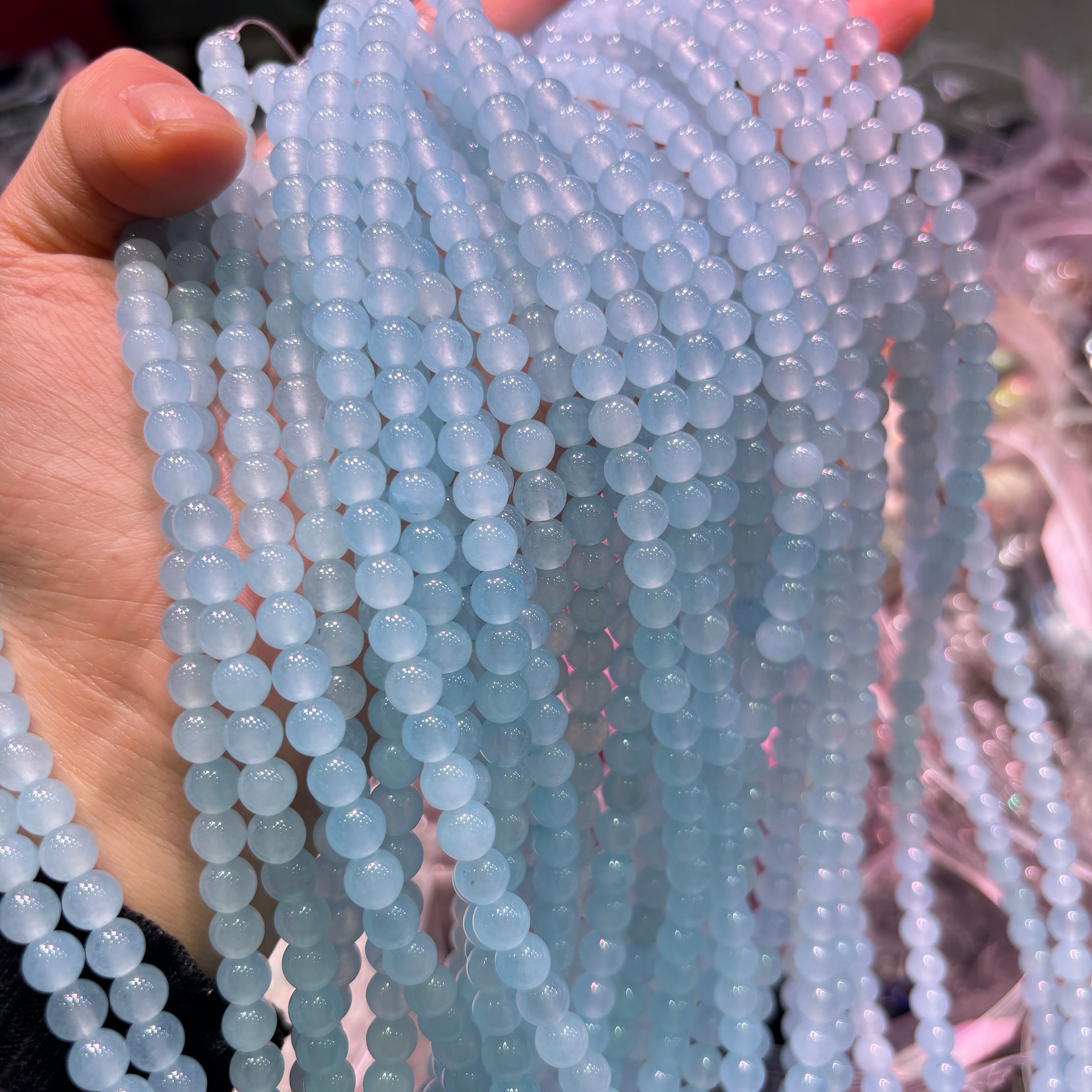 ライトブルーカルセドニー ブレスレット 8/10/12mm