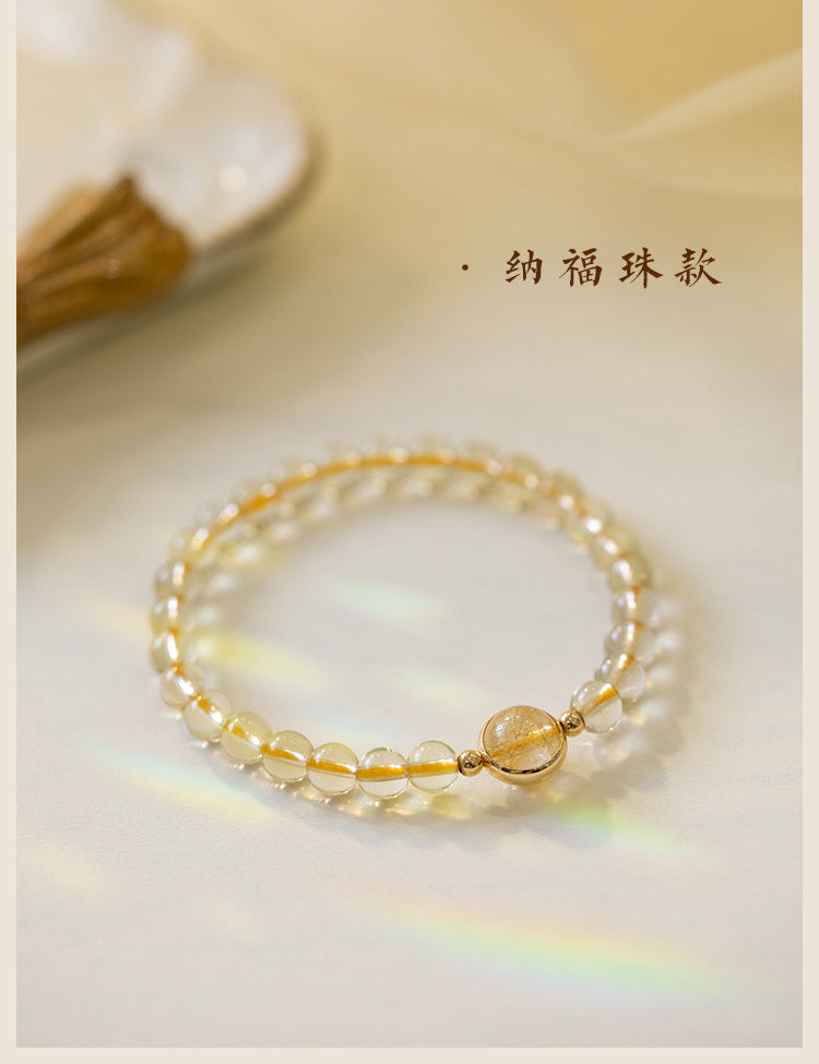 FJHDIY068 Citrine Pixiu Bracelet 6/8mm