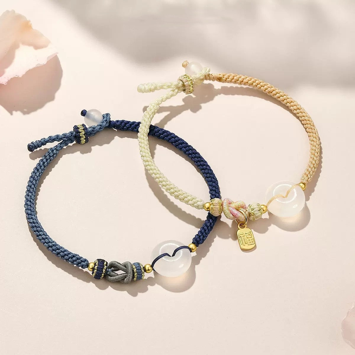 FJHDIY048 Natural white agate Ruyi Ping Angua Fu brand Bracelet 12mm