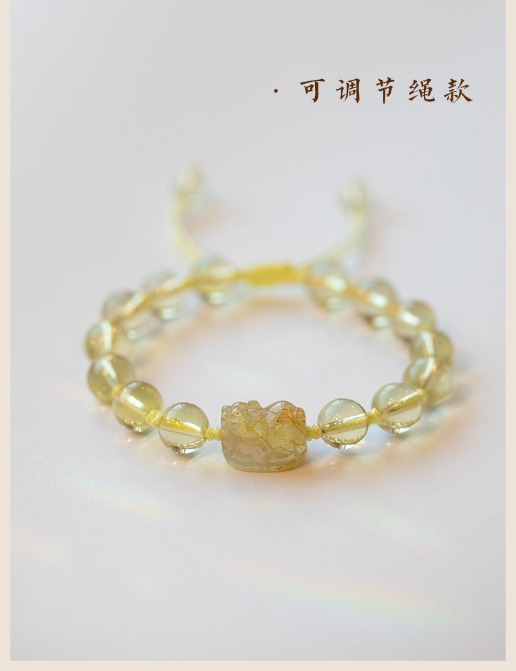 FJHDIY068 Citrine Pixiu Bracelet 6/8mm