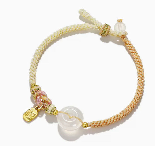 FJHDIY048 Natural white agate Ruyi Ping Angua Fu brand Bracelet 12mm