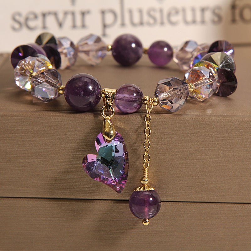 FJHDIY069 Nine purple li fire purple crystal Bracelet 10mm