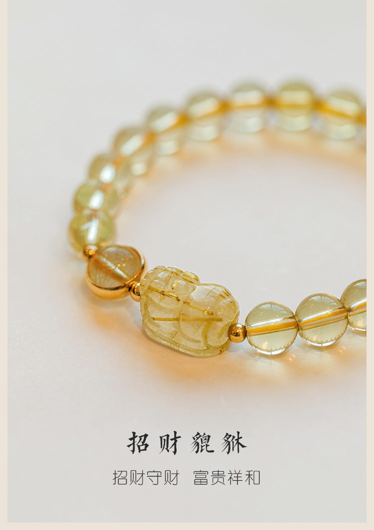 FJHDIY068 Citrine Pixiu Bracelet 6/8mm