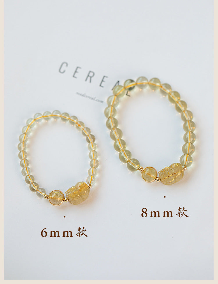FJHDIY068 Citrine Pixiu Bracelet 6/8mm