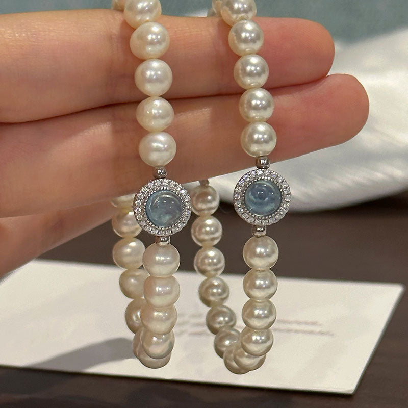 FJHDIY066 Tamsui Pearl Aquarium Bracelet 8mm