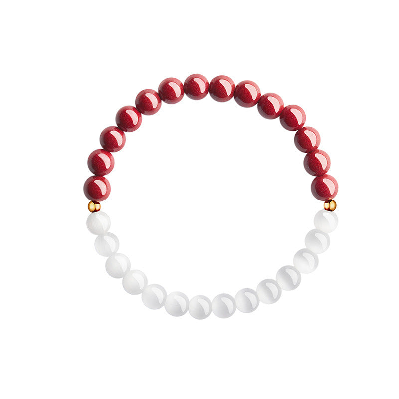 FJHDIY001 Vermillion White Moonlight Bracelet 6mm