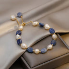 FJHDIY060 Lan Dongling Tamsui Pearl Crystal Bracelet 10mm