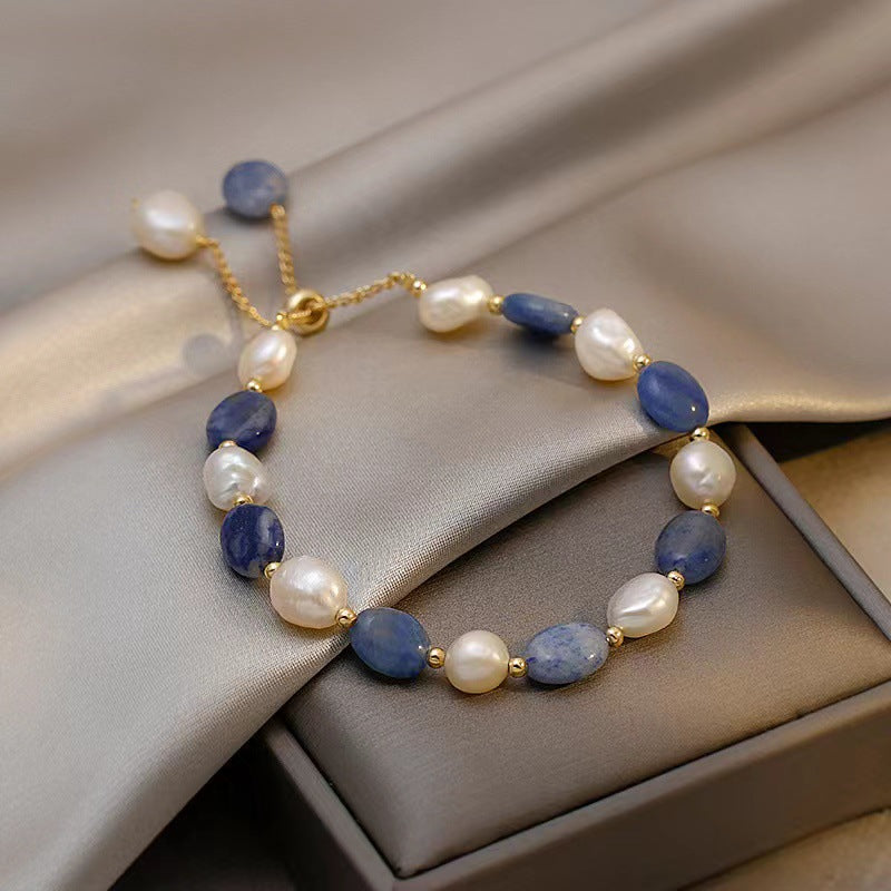 FJHDIY060 Lan Dongling Tamsui Pearl Crystal Bracelet 10mm