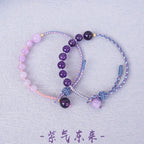 FJHDIY028 Amethyst rope Bracelet 8mm