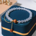 FJHDIY015 Sandalwood white agate Bracelet 8mm