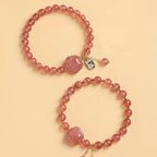 FJHDIY039 Strawberry Crystal Cat Claw Bracelet 7mm