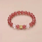 FJHDIY030 Strawberry crystal Bracelet 8mm