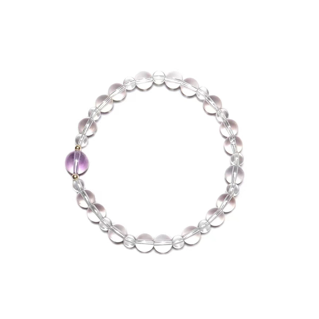 FJHDIY004 White crystal Amethyst Bracelet 8mm