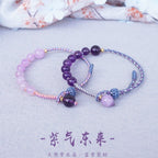 FJHDIY028 Amethyst rope Bracelet 8mm