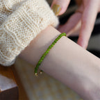 FJHDIY061 Retro green chalcedony Bracelet 4mm