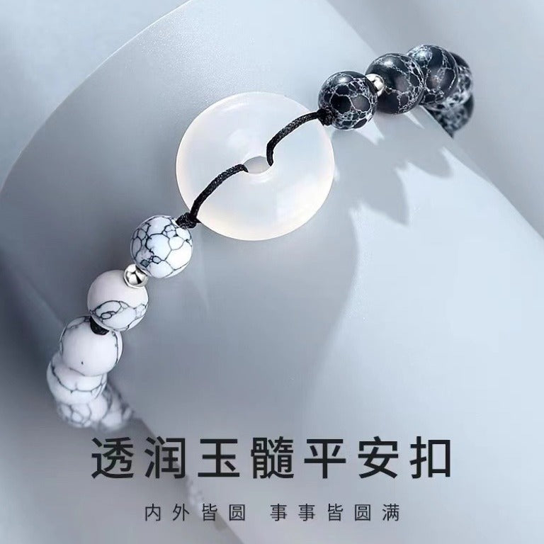 FJHDIY005 Agate peace buckle Bracelet 8mm