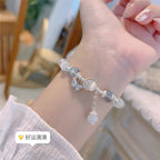 FJHDIY008 Cat's eye crystal butterfly Bracelet 8mm