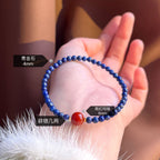 FJHDIY054 Lapis lazuli beads thin southern red Bracelet 4mm